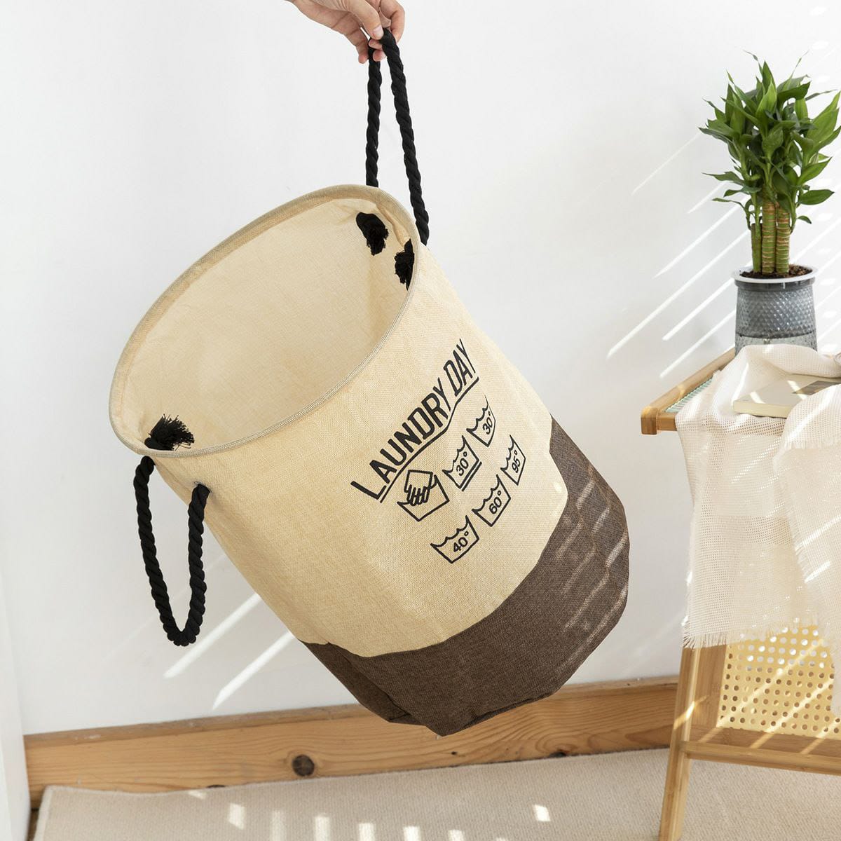 Laundry day round multi-purpose basket with handle product image 2