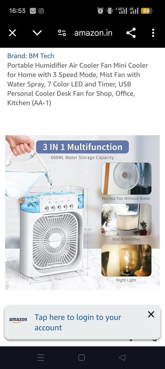 Portable Humidifier Air Cooler Fan product image 2