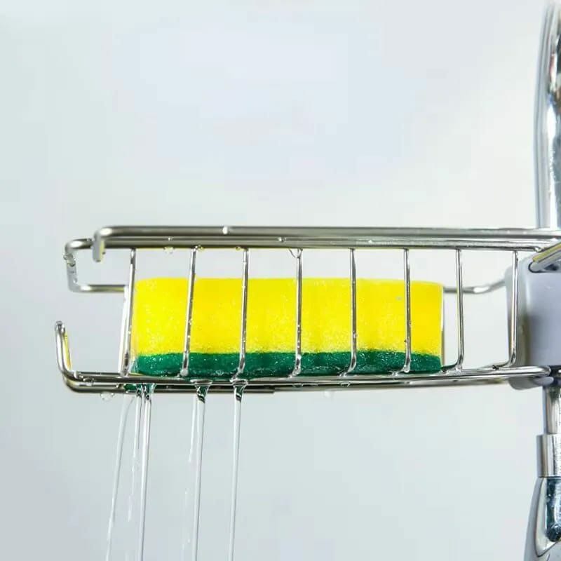 Stainless steel faucet rack / sink tidy with towel rack product image 2