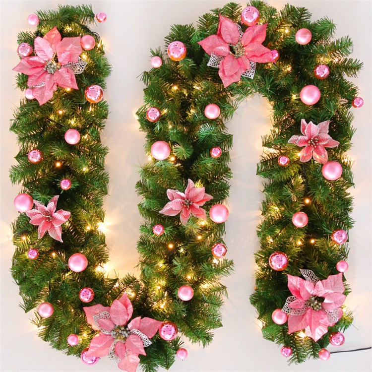 Christmas Garland with flower decoration,