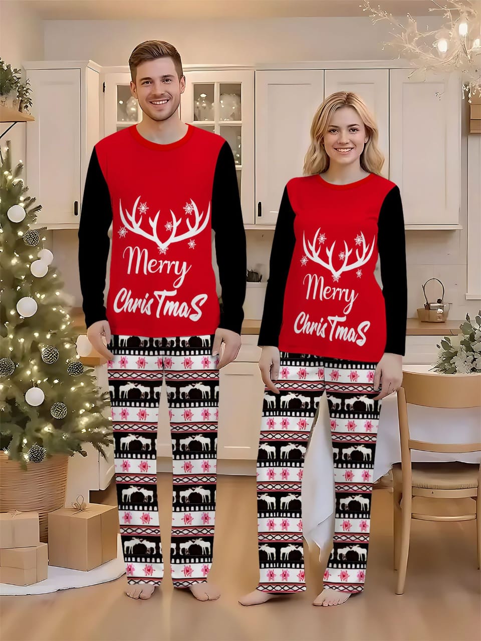 Chrismas pajamas outfit for both adults and kids product image 2