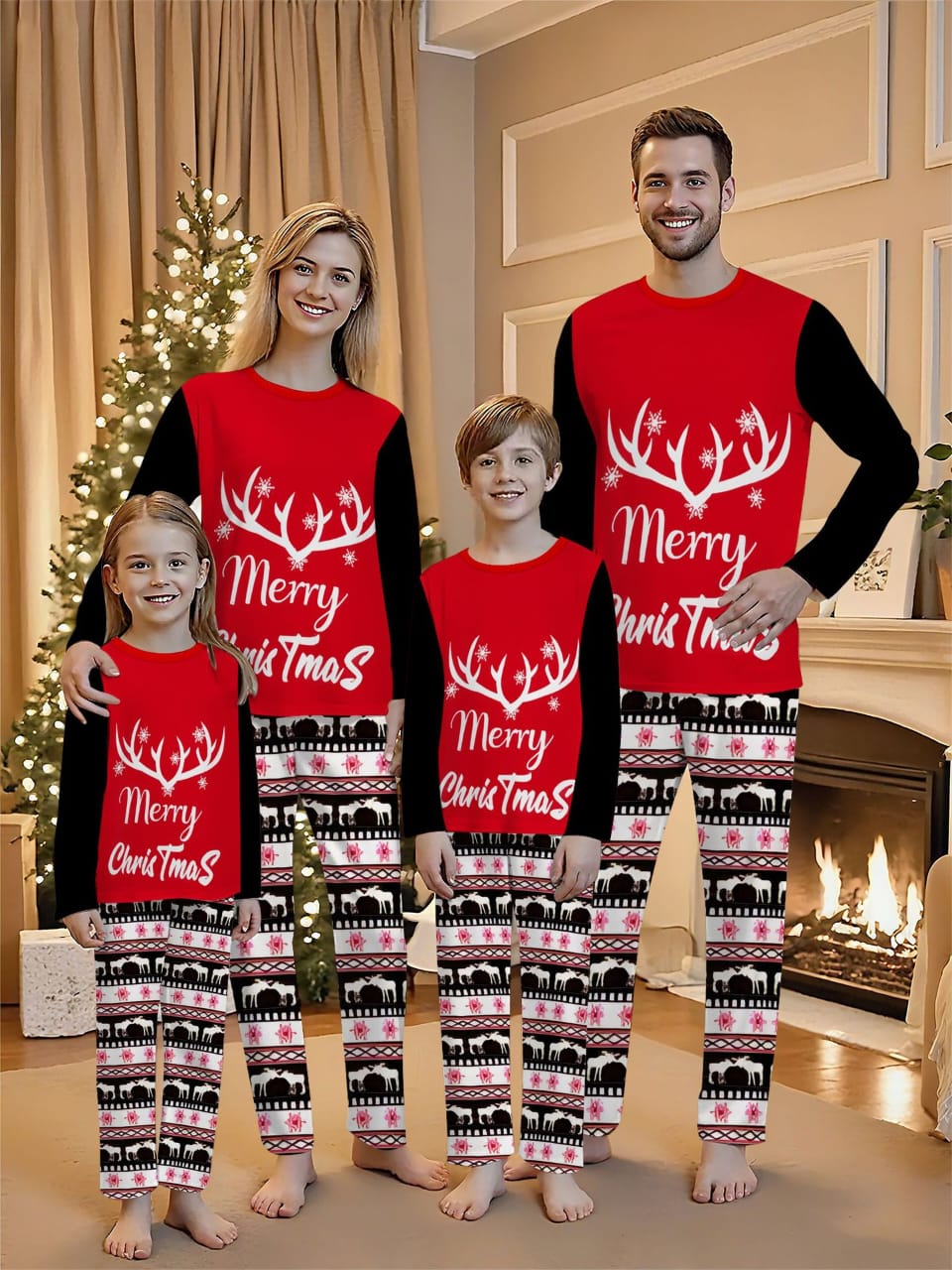 Chrismas pajamas outfit for both adults and kids product image 5