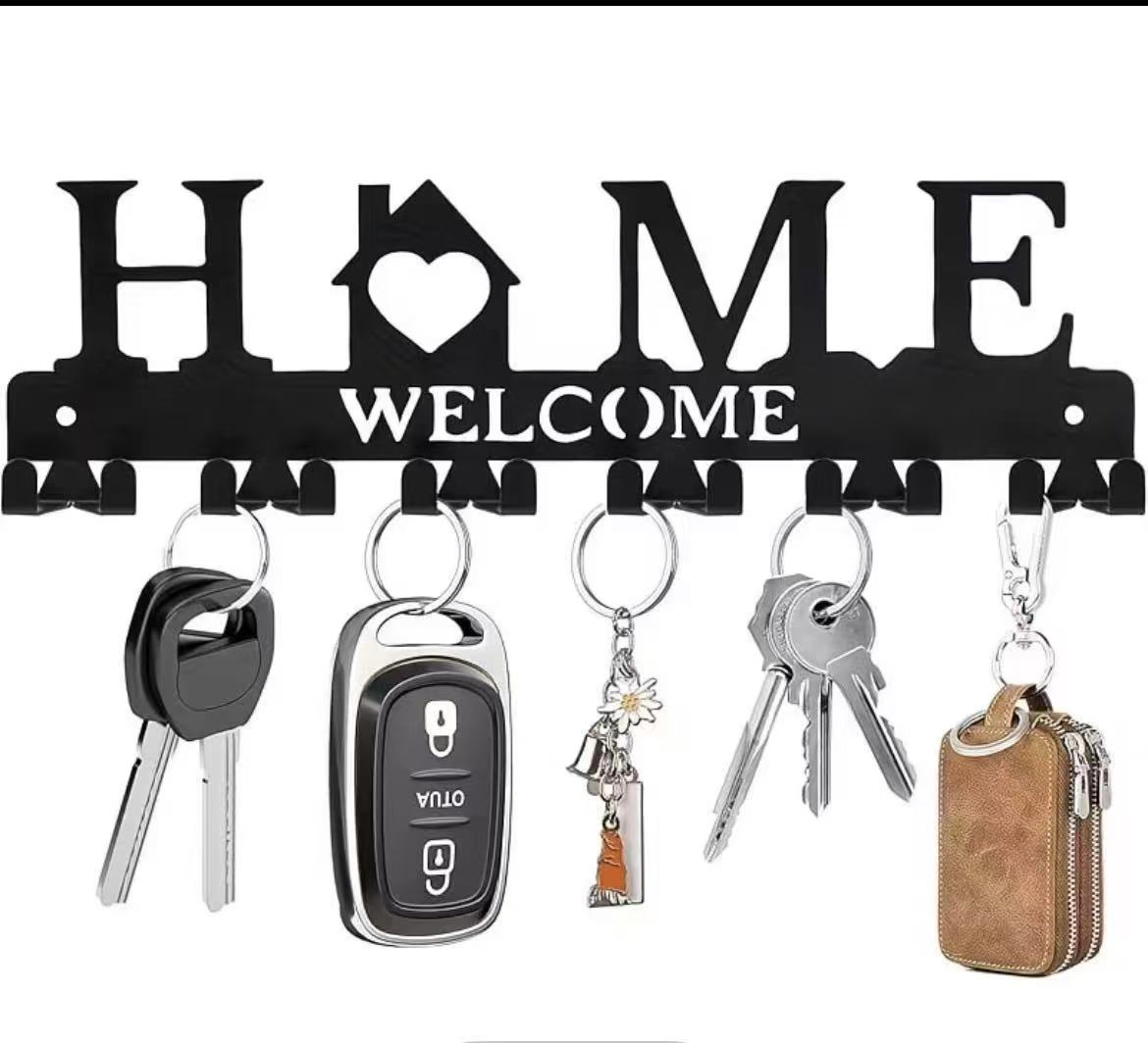 Black metal wall-mounted key holder product image 5