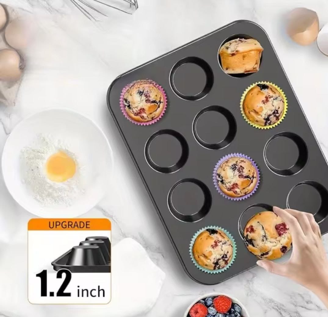 12pcs silicon reusable moulds with cup cake baking mould product image 3