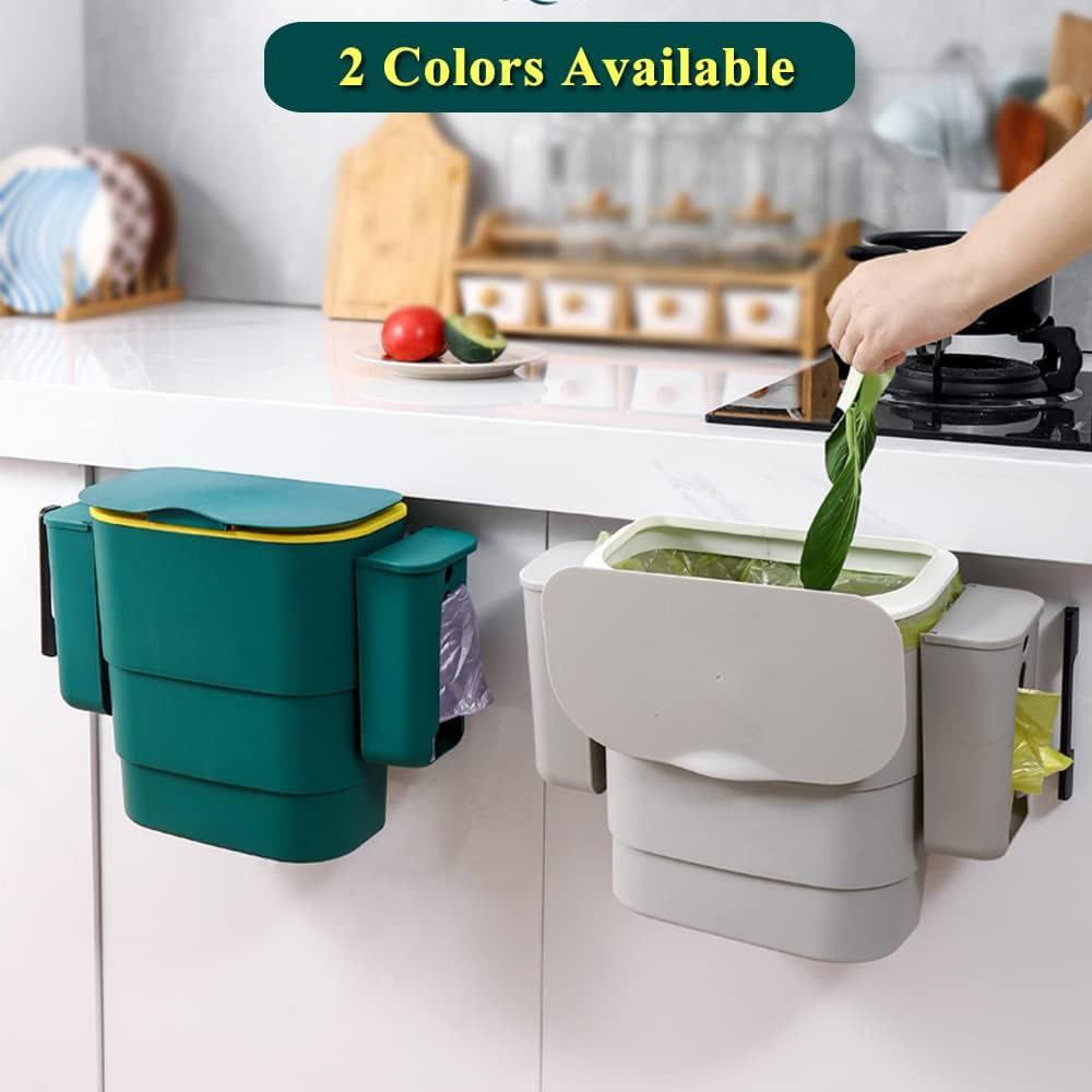 Foldable Kitchen Hanging dustbin with 2 Trash Bags Storage cans product image 2