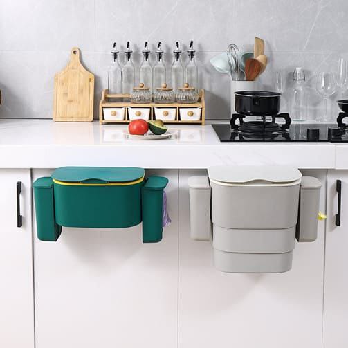 Foldable Kitchen Hanging dustbin with 2 Trash Bags Storage cans product image 3
