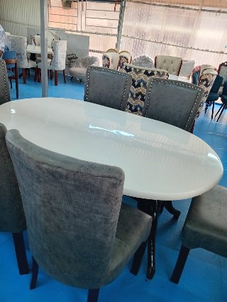 Modern 6-Piece Marble Dining Table Set -Marble top table - Design 6