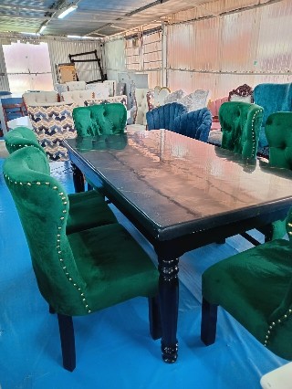 Modern 6-Piece Marble Dining Table Set -Marble top table - Design 10