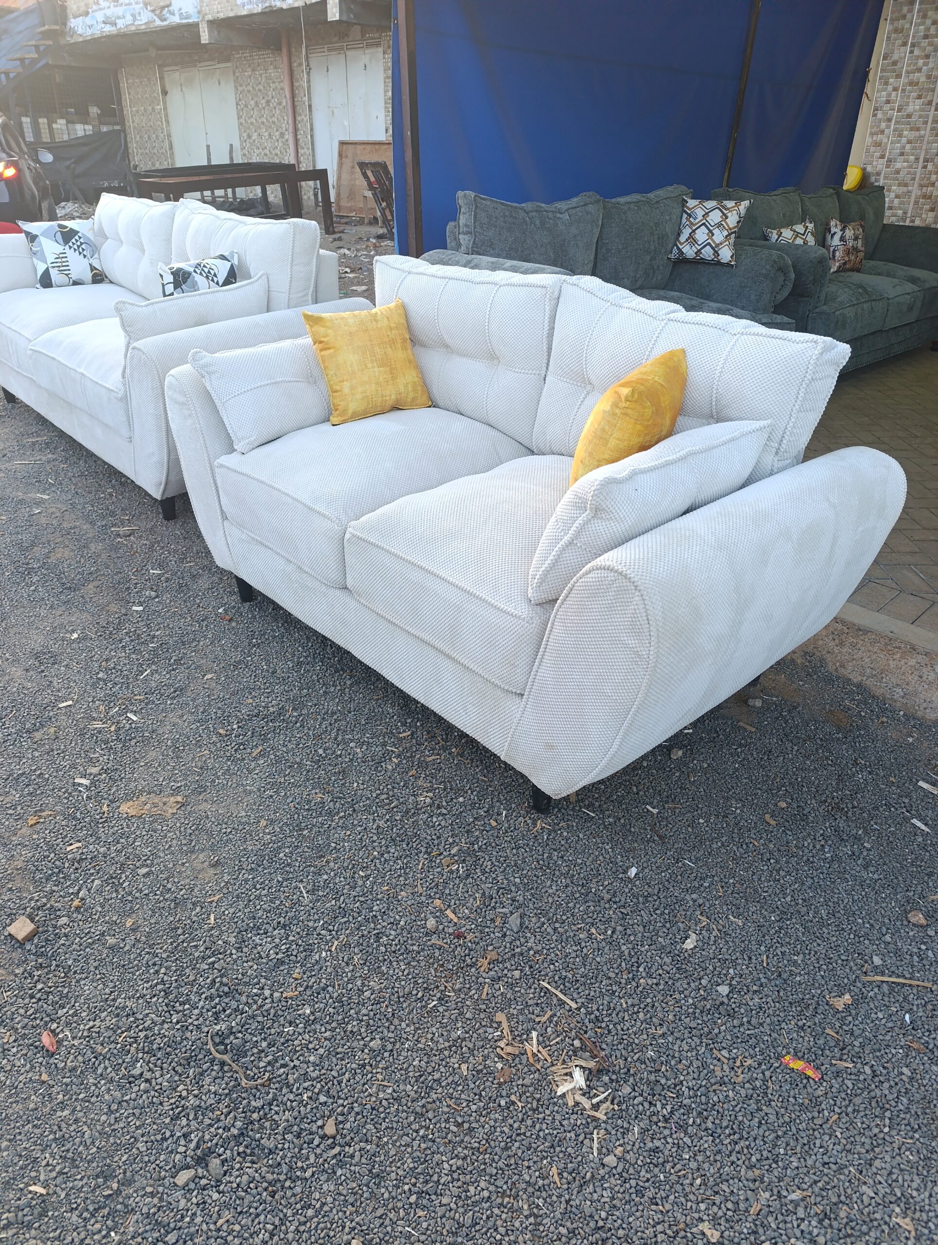 Tufted 5 Seater Butterfly Sofa Design| Spring Cushions | Pure Fibre