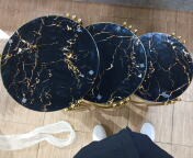 3-Piece Marble Top Nesting Coffee Table Set
