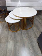 Round Coffee Tables -Marble Top  3pieces - Design 13