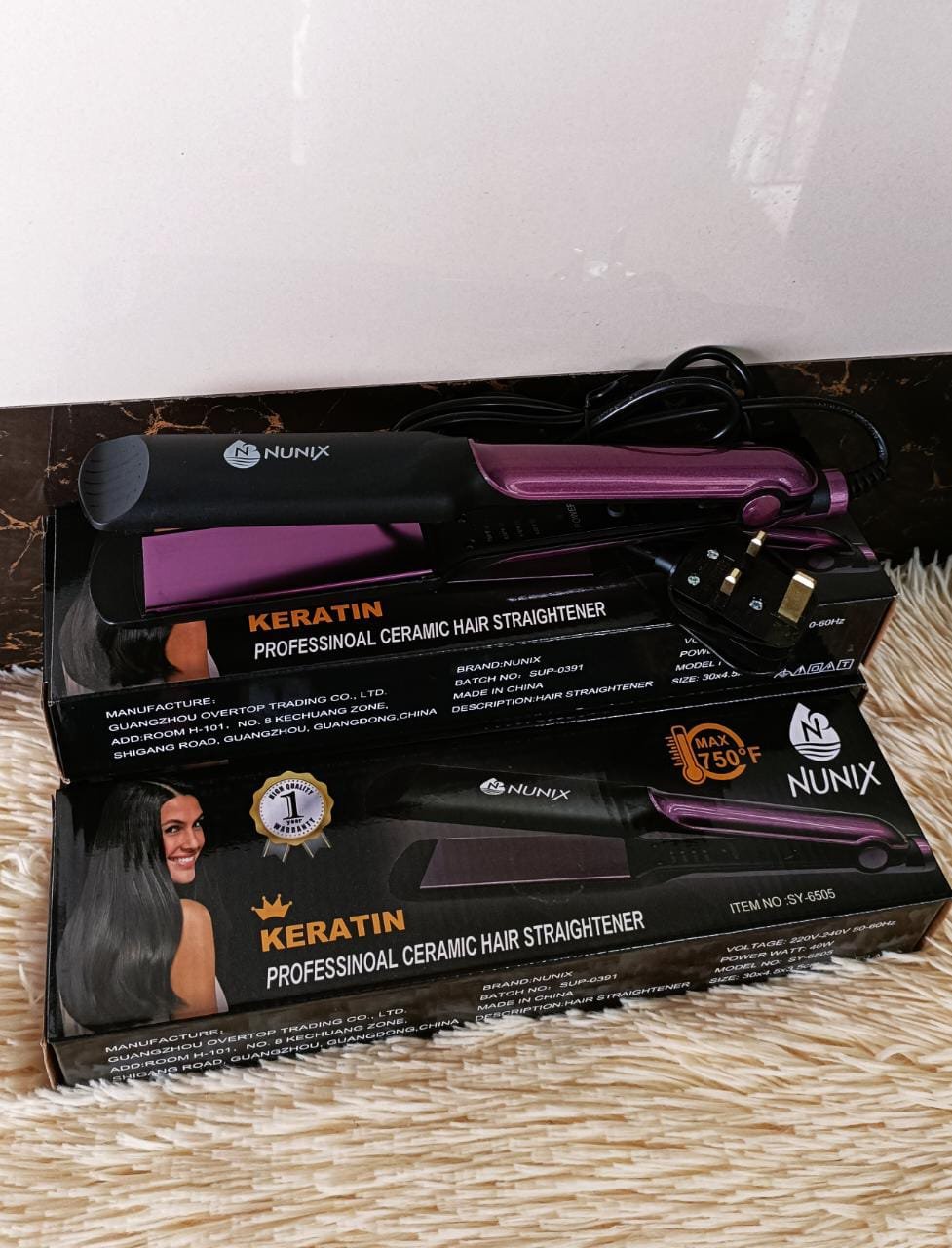 Nunix professional ceramic hair straightener