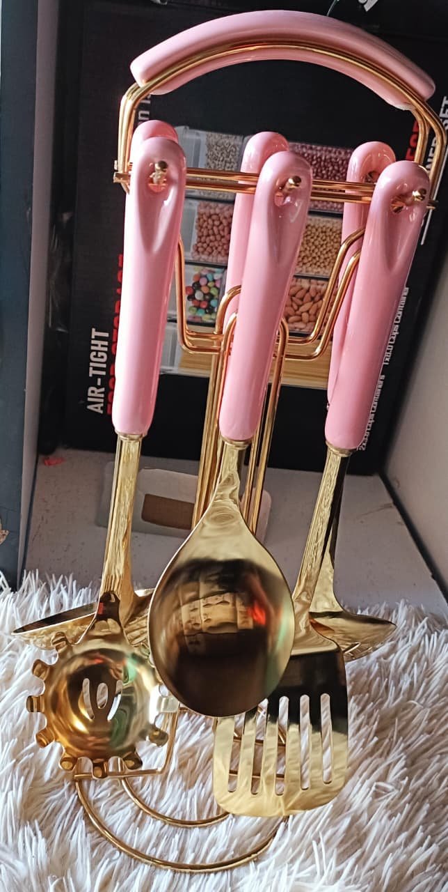 Gold serving spoons